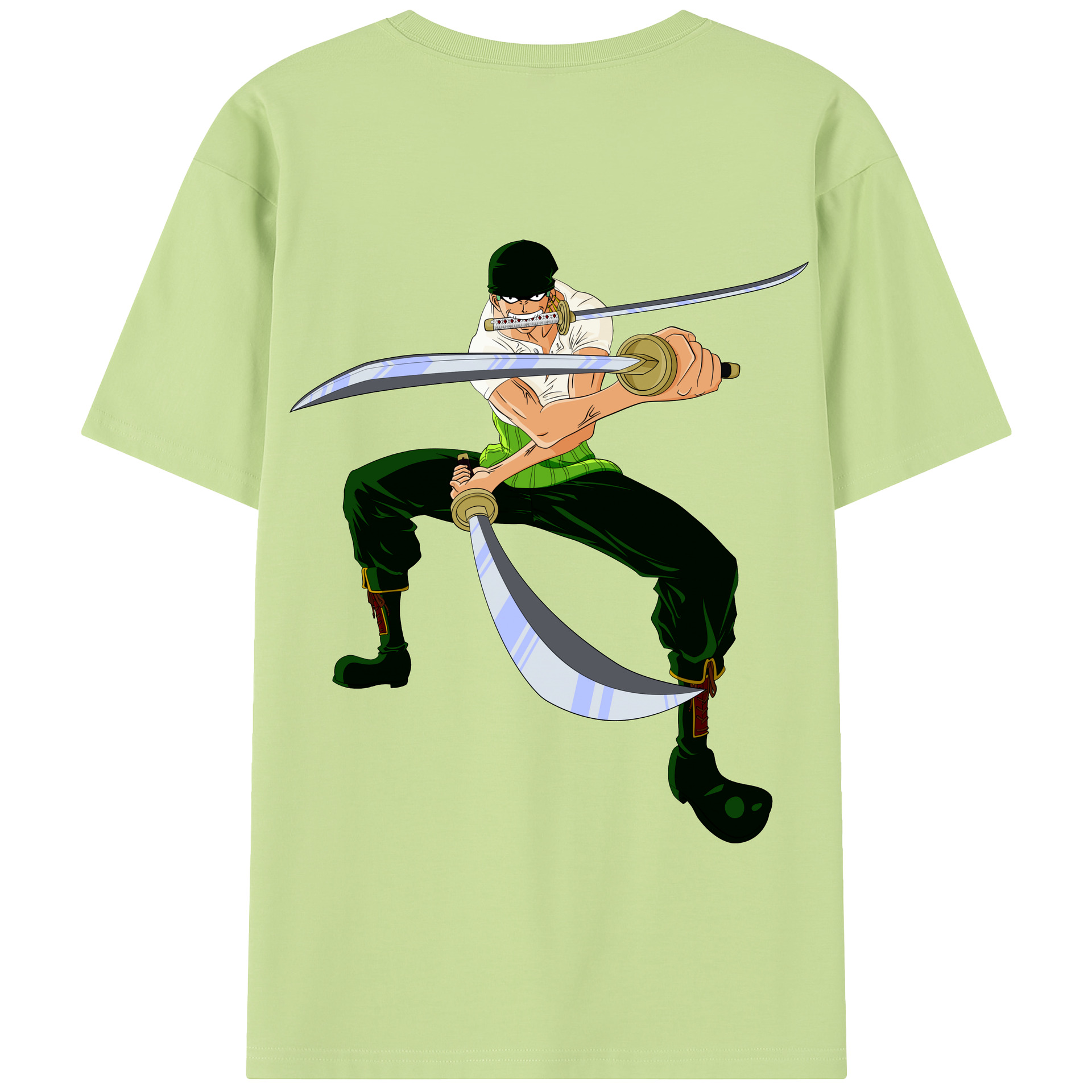 ワンピース ロロノア・ゾロ ONE PIECE Roronoa Zoro 綿100％半袖Tシャツ（背面プリント）